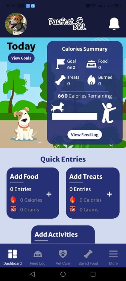 Your Dog’s Dashboard & Daily Log screenshot 1